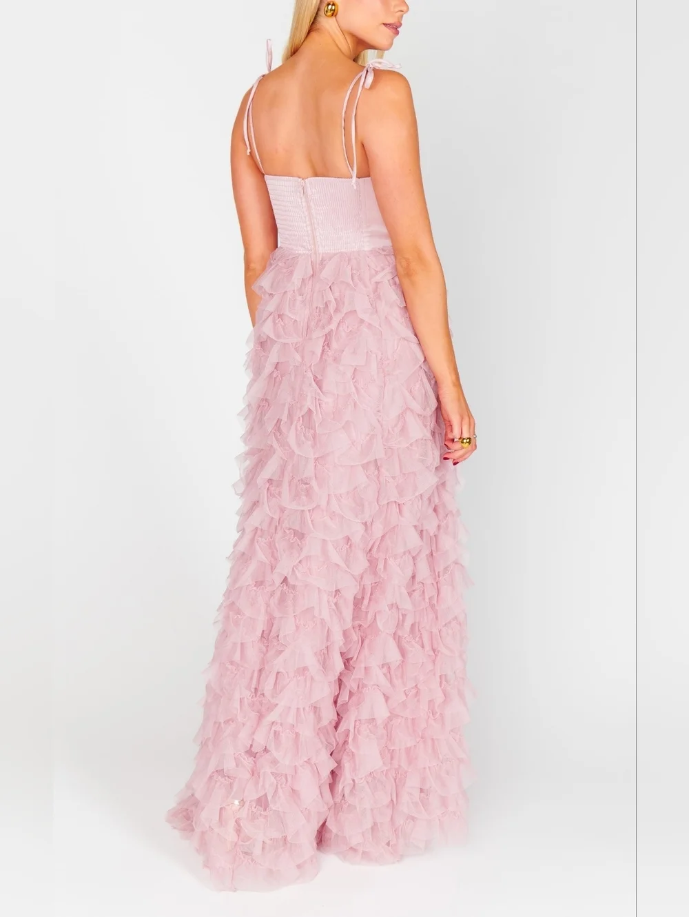 Show Me Your MuMu Francesca Maxi Ballet Slipper Ruffle Tulle Dress S Party Prom - Picture 5 of 10